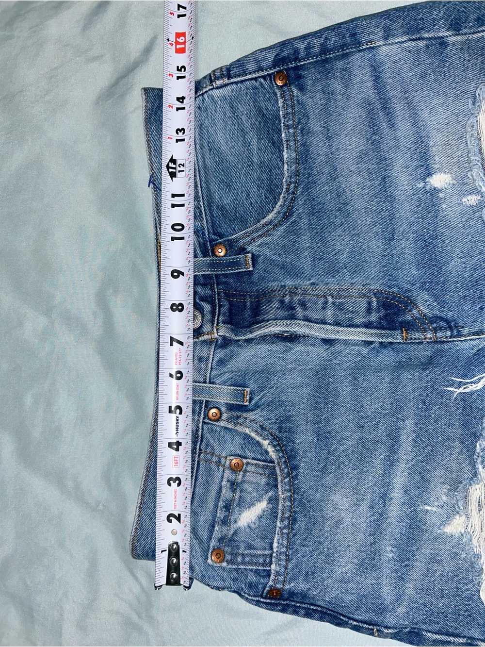 Levi's Distressed Blue Denim Cutoff Shorts size 27 - Picture 8 of 8
